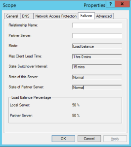 Configure dhcp failover for server 2012 r2
